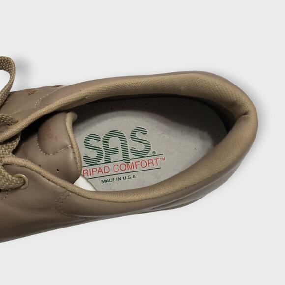 SAS Womens Free Time Walking Shoe Mocha Leather Sz 9 Orthopedic Comfort Lace Up - Picture 10 of 16